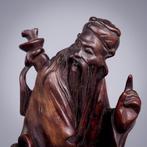 houtsnijwerk Zhang Guolao met ezel - Hout, Bukshout - China
