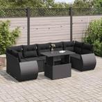 vidaXL Salon de jardin 8 pcs avec coussins noir résine, Jardin & Terrasse, Ensembles de jardin, Verzenden, Neuf, Salons de jardin