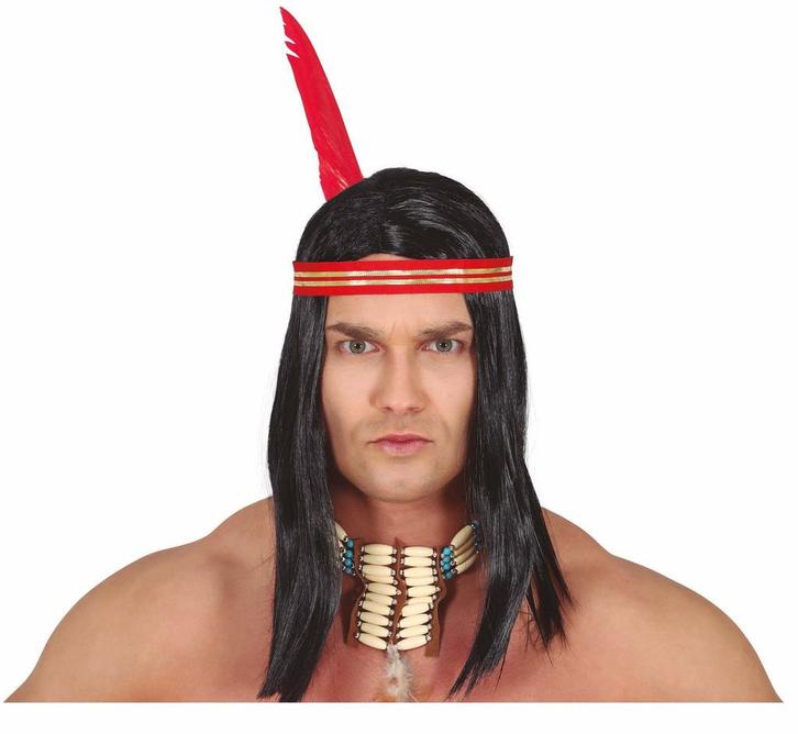 Indianen Pruik, Hobby en Vrije tijd, Feestartikelen, Nieuw, Verzenden