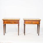 Nachtkastje (2) - Walnoot, Marmer