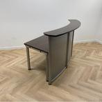 Tweedehands balie met bureau (hxbxd) 110x250x115 cm, donker, Gebruikt, Bureau