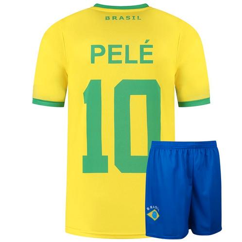 Kingdo Brazilie Voetbaltenue Thuis Pele - Kind en, Sport en Fitness, Voetbal, Bal, Nieuw, Verzenden