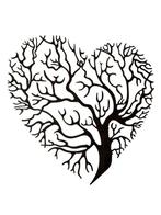 Decoratief ornament - Hartvormige levensboom muurdecoratie