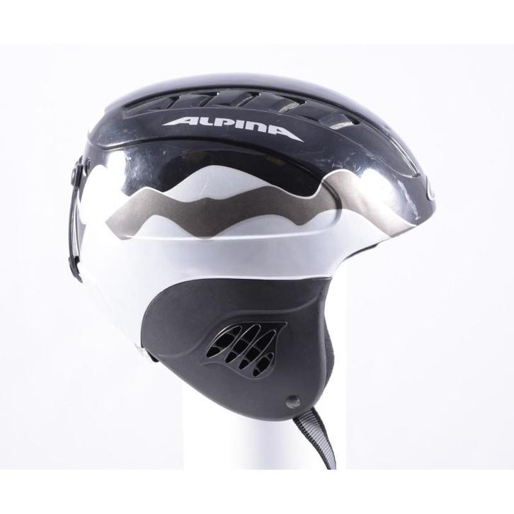 48 49 50 51 52 skihelm/snowboardhelm ALPINA CARAT Black/silv, Sport en Fitness, Skiën en Langlaufen, Ski, Overige typen, Gebruikt