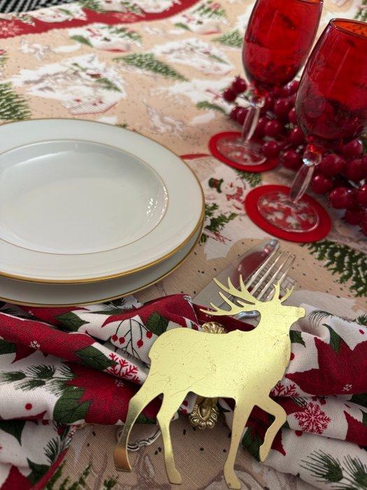 Kersttafelkleed voor grote diners. Kerstversiering met, Antiek en Kunst, Antiek | Tapijten, Tafelkleden en Textiel