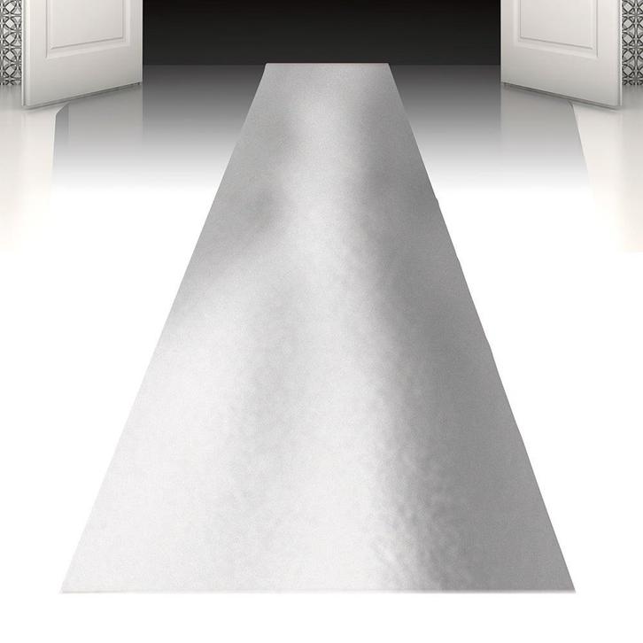 Loper Zilver 450x60cm, Hobby en Vrije tijd, Feestartikelen, Nieuw, Verzenden