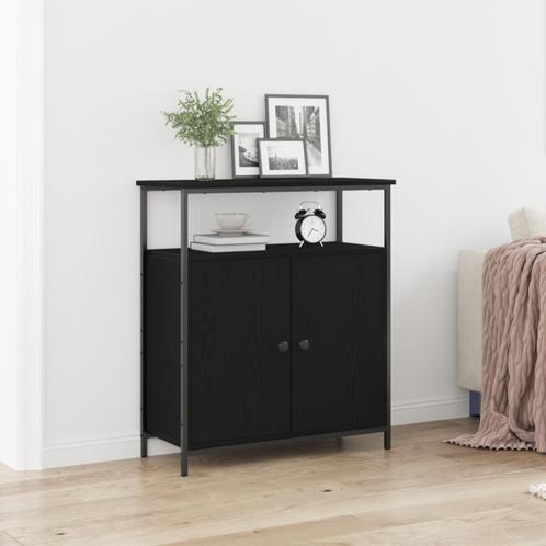 vidaXL Dressoir Zwart Eiken 70x30x80 cm Geengineerd Hout, Maison & Meubles, Armoires | Dressoirs, Envoi