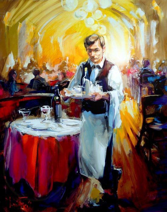 Jurij Frey - Café, Paris (Collection 2025), Antiek en Kunst, Kunst | Schilderijen | Modern