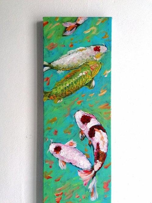 Vanessa Bonino - Koi carps, Antiek en Kunst, Kunst | Schilderijen | Modern