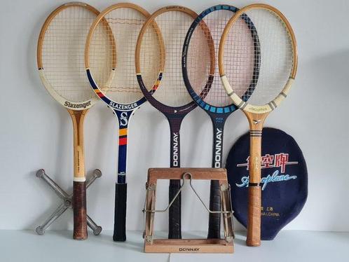 5 vintage tennisrackets - Slazenger - Donnay - Aeroplane -, Antiek en Kunst, Curiosa en Brocante