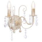 vidaXL Wandlamp met kralen 2xE14 antiekwit, Huis en Inrichting, Lampen | Overige, Verzenden, Nieuw