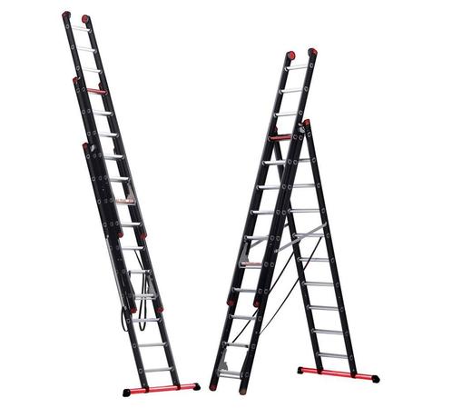 Altrex Mounter 3×10 sporten 3-delige reformladder, Doe-het-zelf en Bouw, Ladders en Trappen, 4 meter of meer, Opvouwbaar of Inschuifbaar