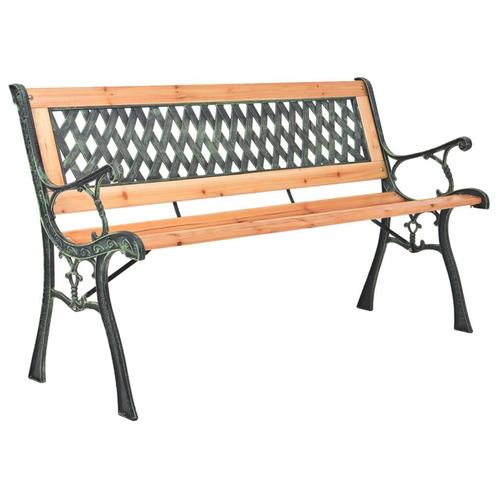 vidaXL Tuinbank 116 cm gietijzer en massief vurenhout, Tuin en Terras, Tuinsets en Loungesets, Nieuw, Verzenden
