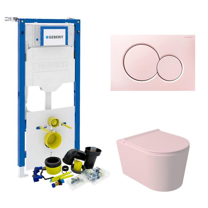 Geberit UP320 Toiletset Wandcloset Salenzi Civita Mat Roze, Doe-het-zelf en Bouw, Sanitair, Overige typen, Nieuw, Ophalen of Verzenden