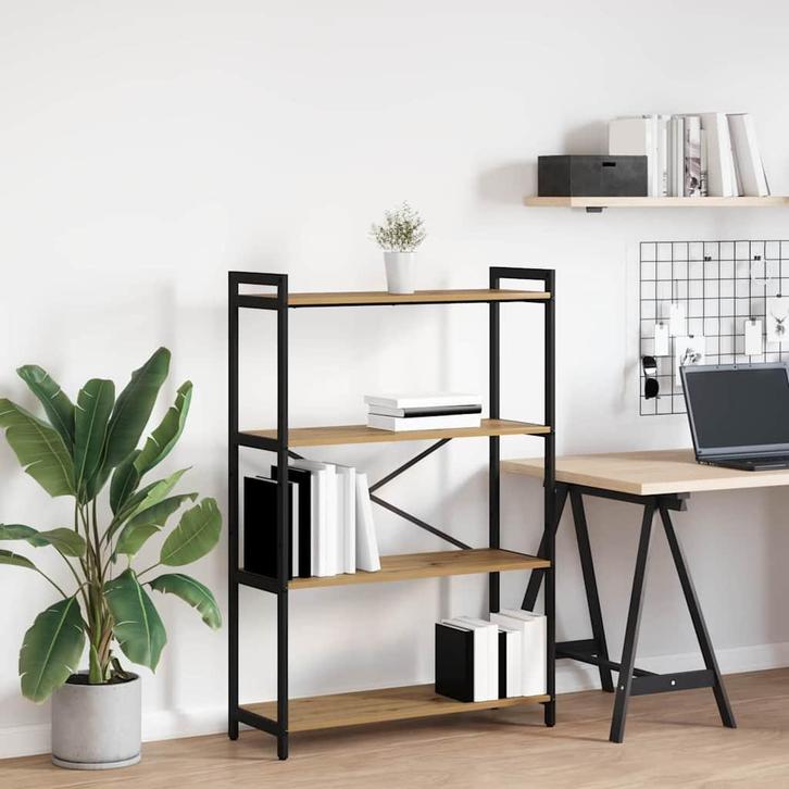 vidaXL Boekenkast artisanaal eikenkleurig 80 x 30 x 118 cm, Huis en Inrichting, Kasten | Boekenkasten, Nieuw, Verzenden