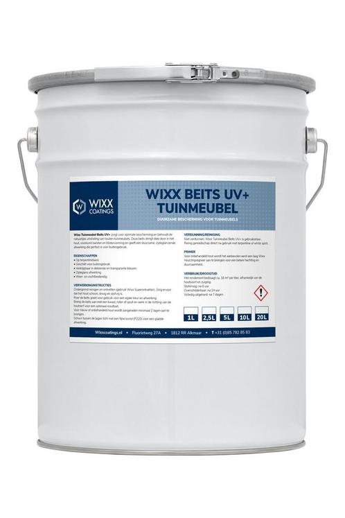 Wixx Tuinmeubelbeits UV+ Zwart 2.5L, Doe-het-zelf en Bouw, Verf, Beits en Lak, Zwart, Nieuw, Verzenden