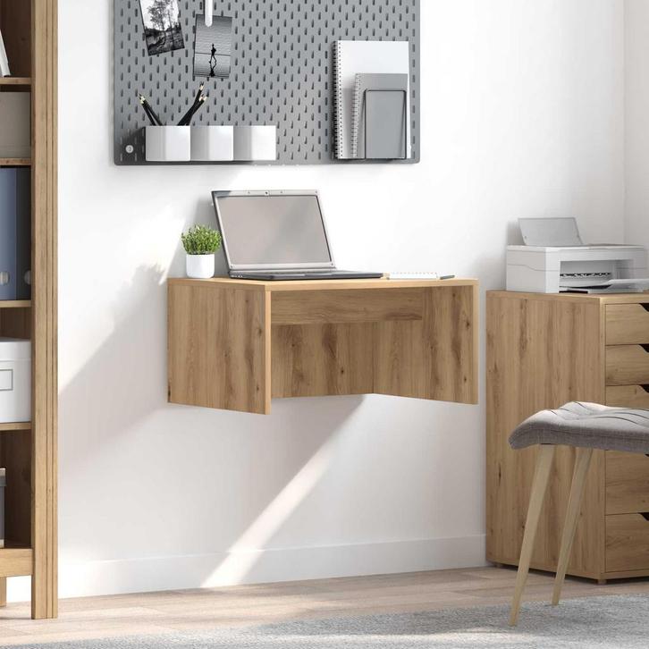 vidaXL Aan de muur bevestigd bureau Artisan Eiken 60 x 45 x, Huis en Inrichting, Bureaus, Nieuw, Verzenden
