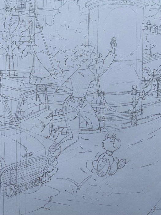 Kuijpers, Henk - Originele schets op hard papier voor Franka, Boeken, Stripverhalen