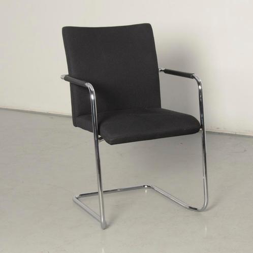 Frontseat vergaderstoel, zwart, sledeframe,, Huis en Inrichting, Stoelen, Gebruikt, Ophalen of Verzenden