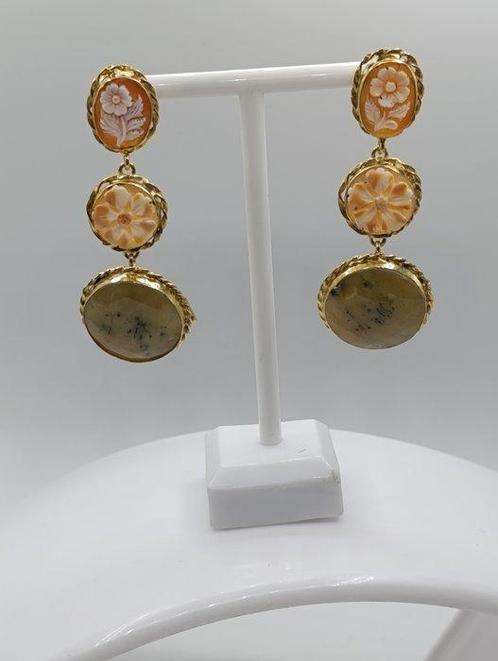 Sans Prix de Réserve - Boucles doreilles Argent, Camée, Handtassen en Accessoires, Oorbellen