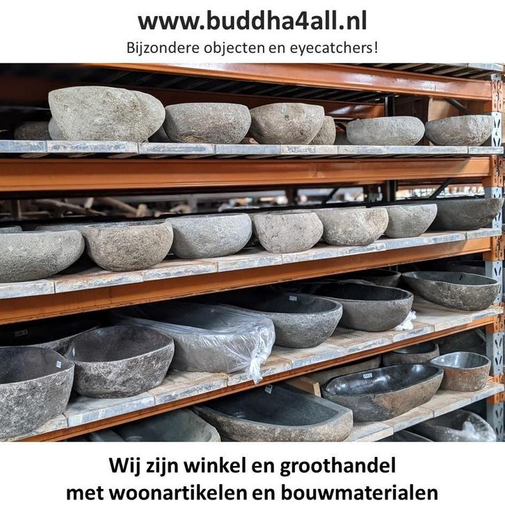 riviersteen pompbak, wasbak, stenen wastafel, marmer lavabo, Huis en Inrichting, Badkamer | Badkamermeubels, Wasbak of Wastafel