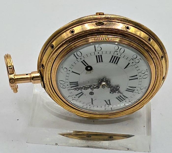Schweiz - 18kt. gravierte Goldspindeluhr - Quarter Repeater, Handtassen en Accessoires, Horloges | Heren