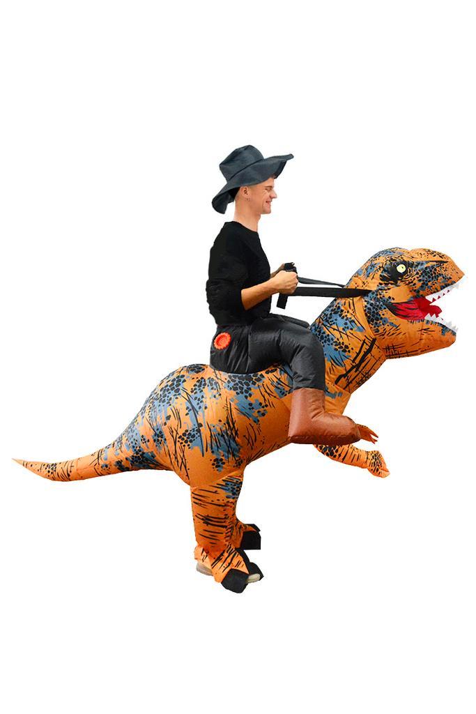 KIMU® Opblaas Kostuum Kinderen Rijdend op T-Rex 80 86 92 98, Kinderen en Baby's, Carnavalskleding en Verkleedspullen, Nieuw, Ophalen of Verzenden