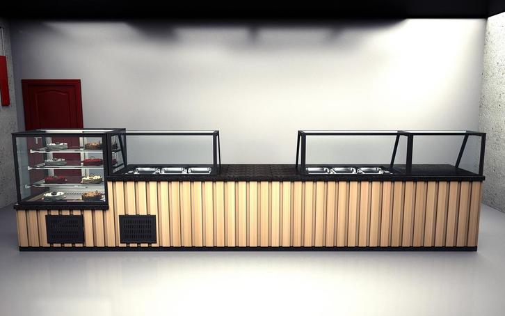 Complete lijn | Bain marie | Saladette | Neutrale vitrine |, Zakelijke goederen, Horeca | Keukenapparatuur, Nieuw in verpakking