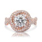 Ring - 18 karaat Roségoud -  2.96ct. tw. Diamant, Handtassen en Accessoires, Ringen, Nieuw