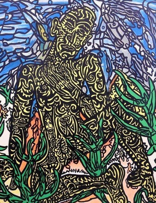 Robert Combas (1957) - L’Homme Jaune, Antiek en Kunst, Antiek | Overige Antiek