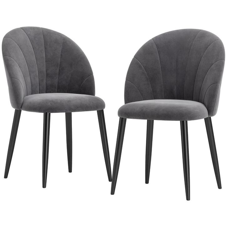 Eetstoelen - NordicLiving - Gestoffeerd - Metalen - Grijs, Huis en Inrichting, Stoelen, Grijs, Nieuw, Stof, Ophalen of Verzenden