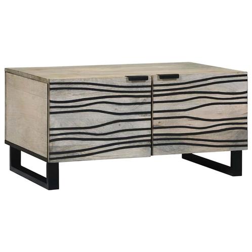 vidaXL Salontafel Beige en Zwart 80 x 50 x 40 cm, Huis en Inrichting, Tafels | Salontafels, Nieuw, Verzenden