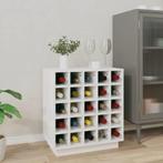 vidaXL Wijnkast 55,5x34x61 cm massief grenenhout wit, Huis en Inrichting, Woonaccessoires | Wijnrekken, Verzenden, Nieuw