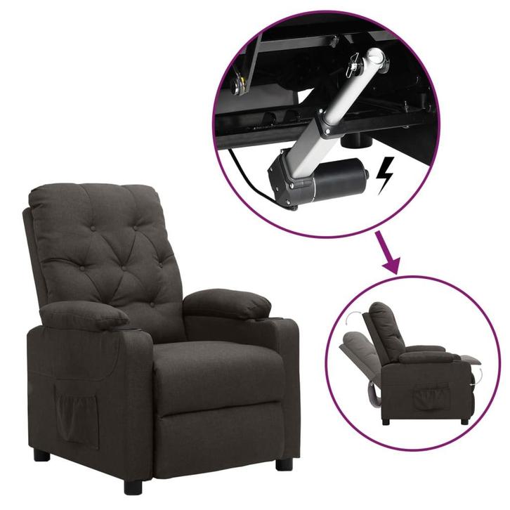 vidaXL Sta-op-stoel stof taupe, Huis en Inrichting, Fauteuils, Nieuw, Verzenden
