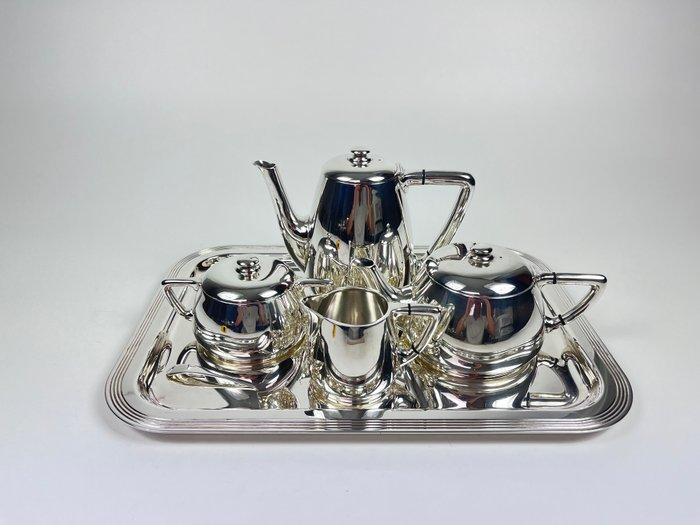 Wiskemann - Koffie- en theeservies (5) - Verzilverd - Tête à, Antiek en Kunst, Curiosa en Brocante