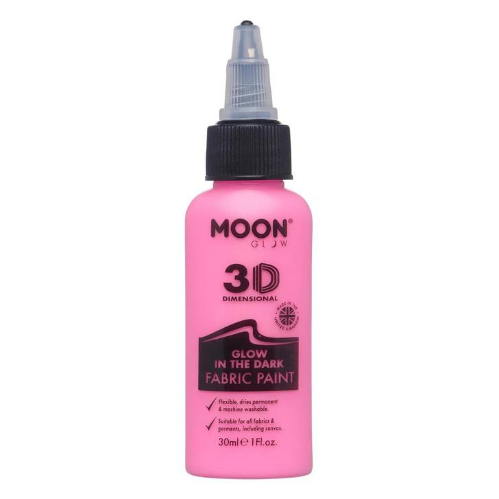 Moon Glow Glow in the Dark Fabric Paint Pink 30ml, Hobby en Vrije tijd, Feestartikelen, Nieuw, Verzenden
