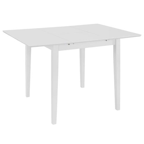 vidaXL Eettafel verlengbaar (80-120)x80x74 cm MDF wit, Huis en Inrichting, Tafels | Eettafels, Nieuw, Verzenden