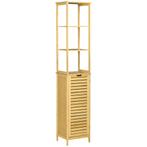 TRUUSK Badkamerkast Bambus - 34 x 30 x 173 cm - 3 Open Vakke, Verzenden, Nieuw
