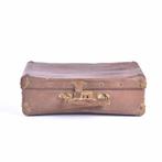Vintage bruine koffer | Oude brocante reiskoffer | bagage