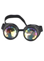 Goggles Steampunk Bril Zwart Montuur Caleidoscoop Glazen Zwa, Ophalen of Verzenden