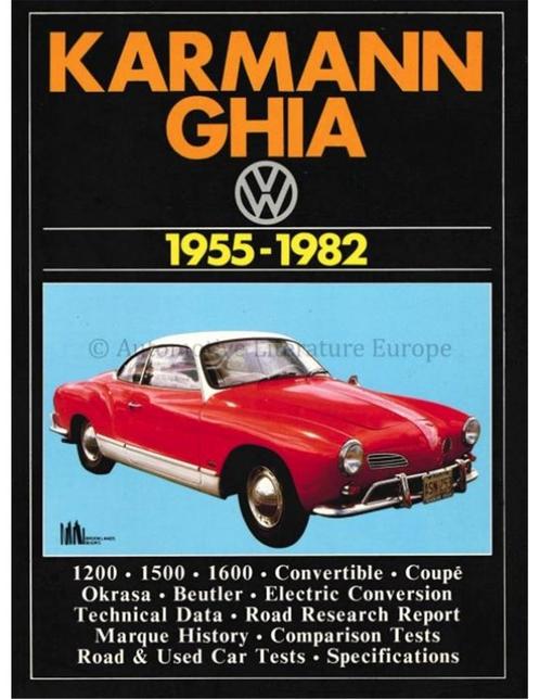 VOLKSWAGEN KARMANN GHIA 1955-1982 ( BROOKLANDS ROAD TEST), Boeken, Auto's | Boeken, Ophalen of Verzenden