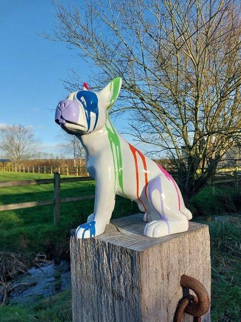 Statue, sitting French bulldog artistically finished, Antiek en Kunst, Curiosa en Brocante