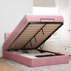 vidaXL Bed poef met matras 120x190 cm fluweel roze, Verzenden, Nieuw