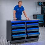 Datona Werkbank PREMIUM RVS werkblad met opbergbakken – 136, Doe-het-zelf en Bouw, Werkbanken, Ophalen of Verzenden, Nieuw