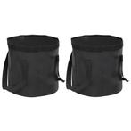 vidaXL Emmers 2 st inklapbaar 20 L PVC zwart, Caravanes & Camping, Accessoires de camping, Verzenden