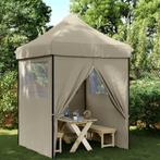 vidaXL Partytent inklapbaar pop-up met 4 zijwanden taupe, Tuin en Terras, Partytenten, Verzenden, Nieuw