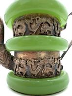 Tibetan - Theepot - Verzilverd, Jade, Antiquités & Art
