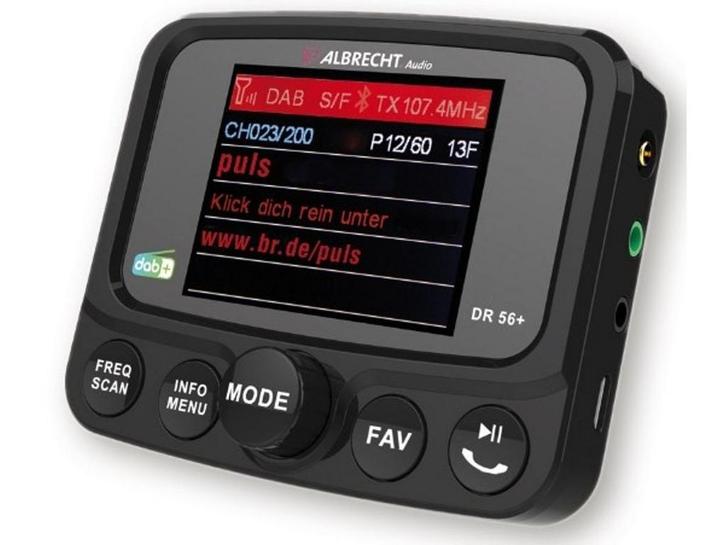 Albrecht DR 56+ - DAB+ autoradioadapter - Bluetooth, Auto diversen, Autoradio's, Zo goed als nieuw, Verzenden
