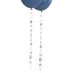 Zilveren Happy Birthday Ballonnenlint 1m 5st, Verzenden