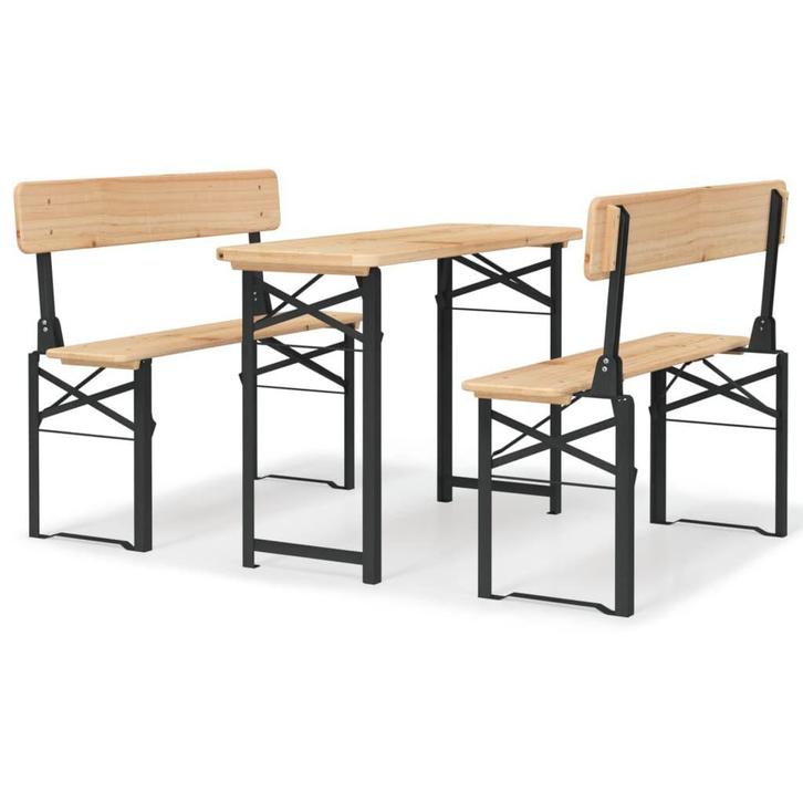Biertafelset Inklapbaar Vurenhout | Retour Deal | -55%, Tuin en Terras, Picknicktafels, Inklapbaar, Rechthoekig, Nieuw, Hout, Verzenden